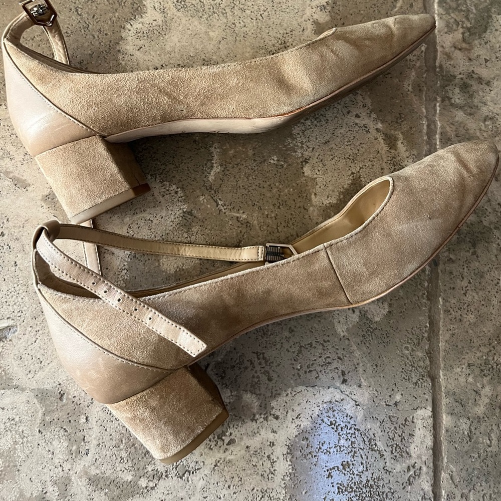 Sam Edelman Tan Suede Leather Block Heel